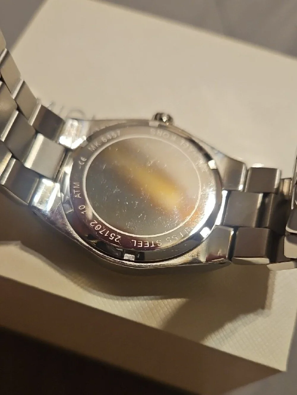 Michael Kors Silver Watch with Blue Dial and Roman Numerals